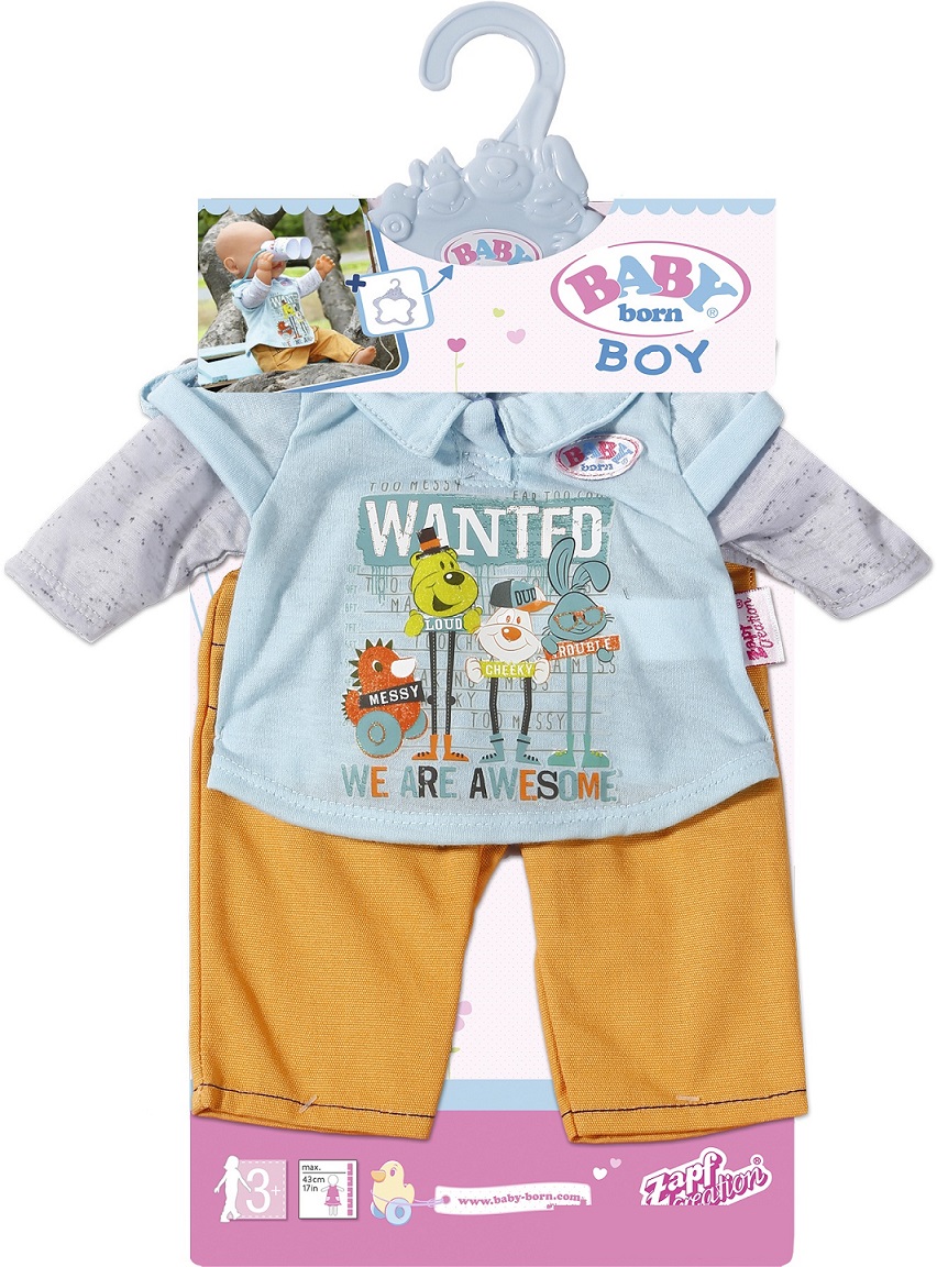 Стильная одежда для куклы мальчика из серии Baby born, 2 вида, с вешалкой  
